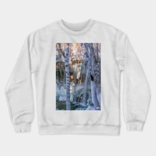 Scheidegg Second Waterfall in winter Crewneck Sweatshirt